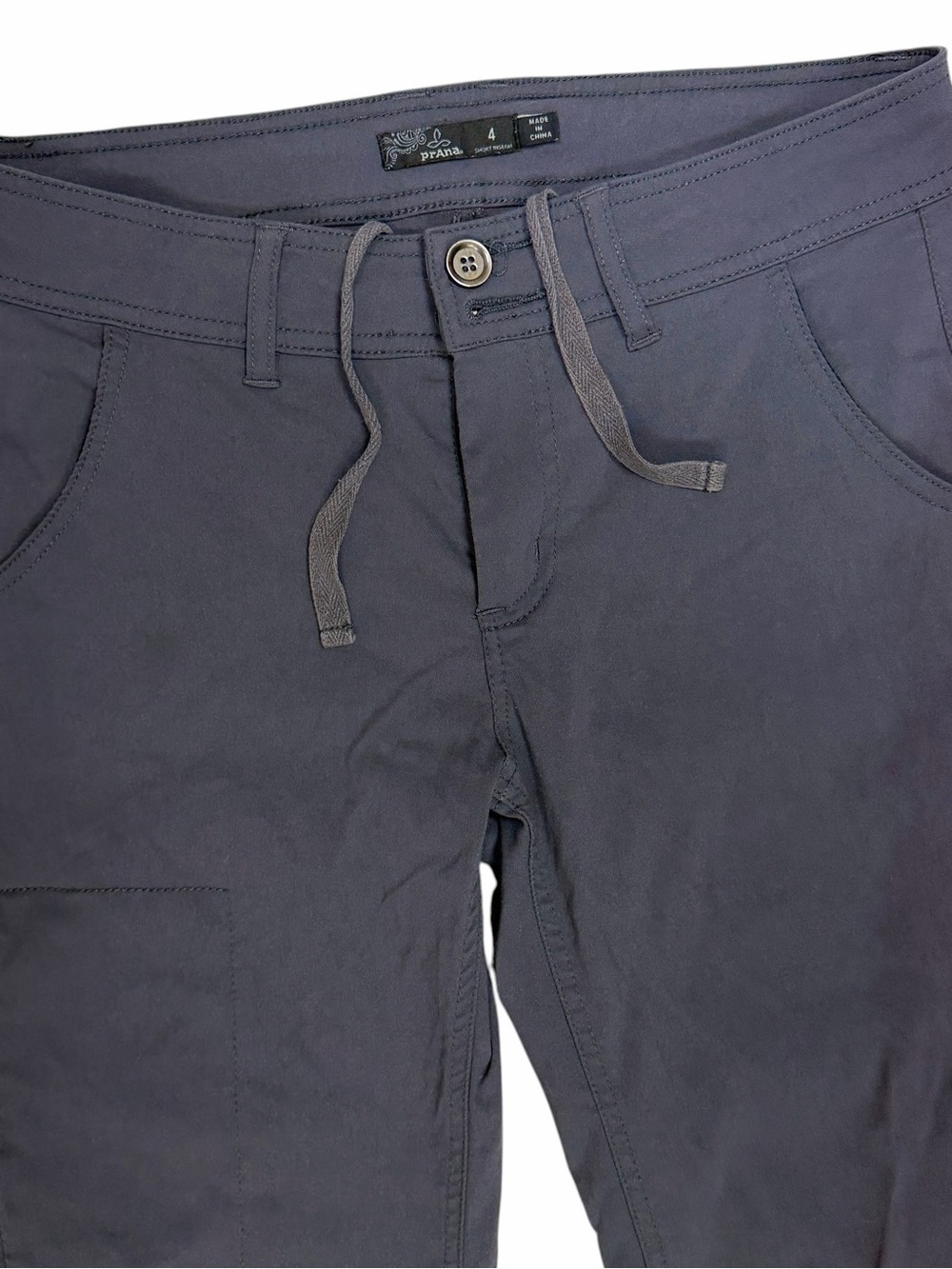 Prana Halle Pants Womens 4 Grey Cargo Roll Up Convertible Bootcut Hiking Stretch